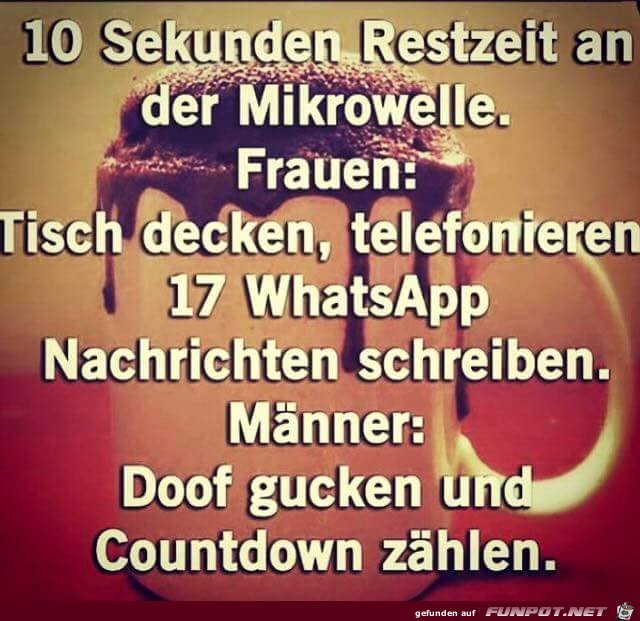 10 Sekunden Restzeit an der Mikrowelle