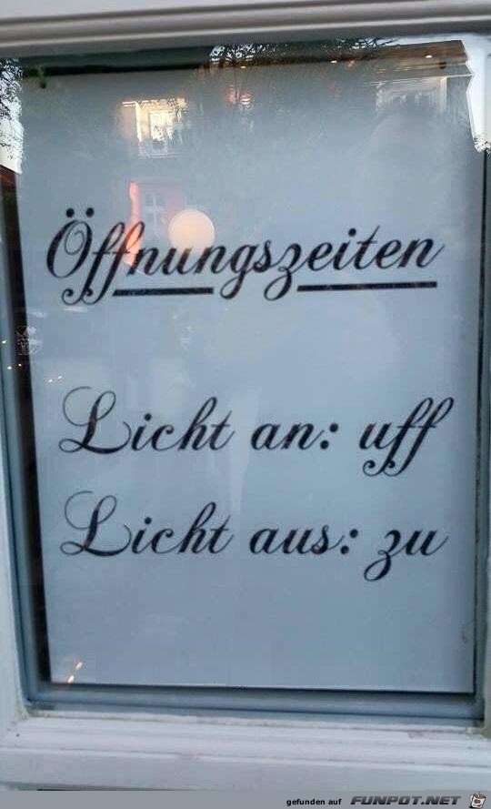 Oeffnungszeten 