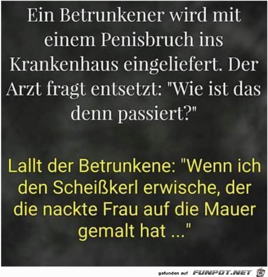 ein Betrunkener im Krankenhaus ein Betrunkener im Krankenhaus