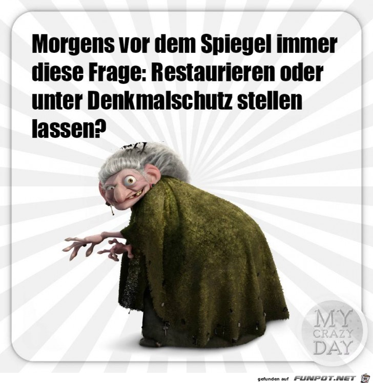 Morgens vor dem Spiegel