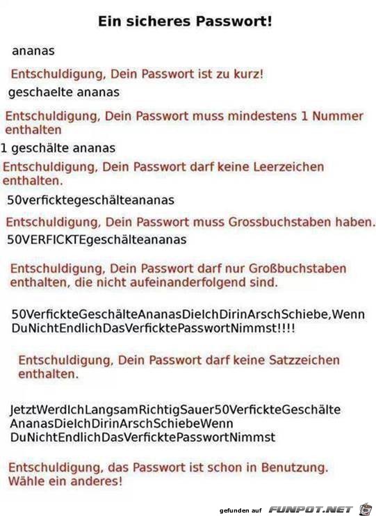 ein sicheres Passwort ein sicheres Passwort