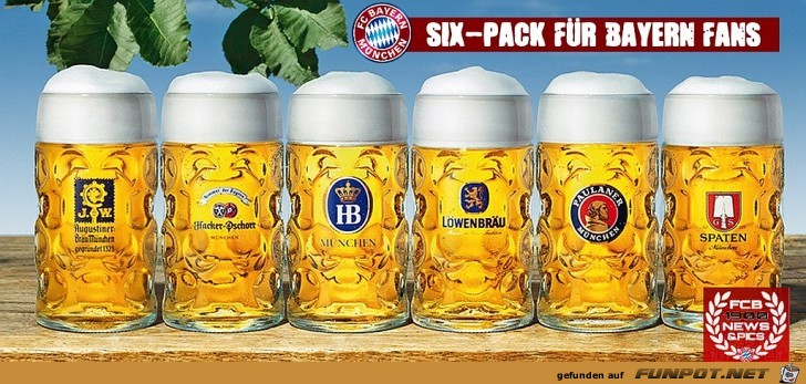 Six-Pack fuer Bayern-Fans