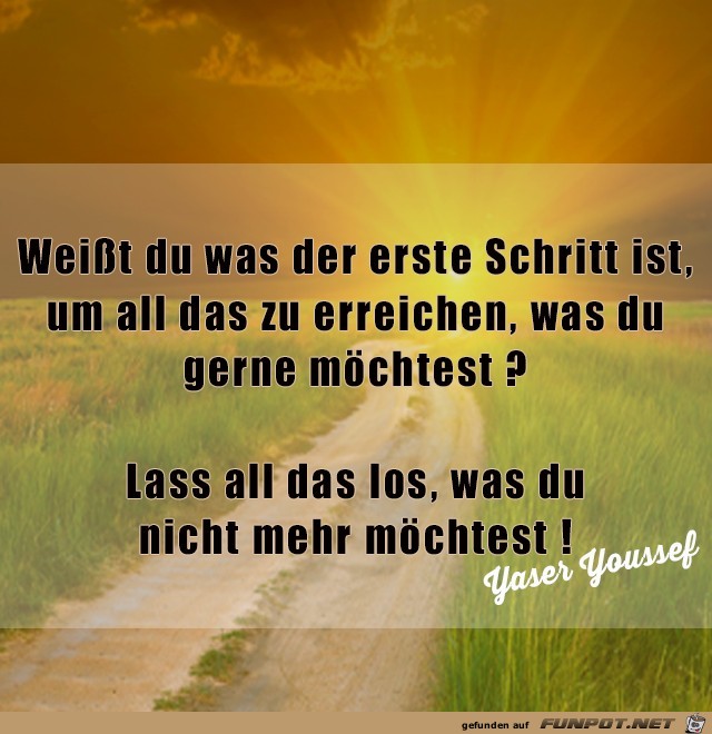 weisst du, was der erste Schritt ist.....