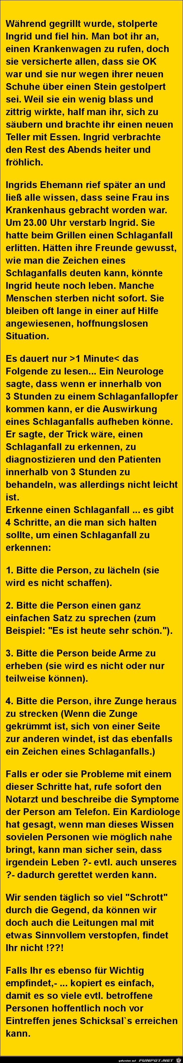 erkenne fruehzeitig den Schlaganfall..... erkenne fruehzeitig den Schlaganfall.....