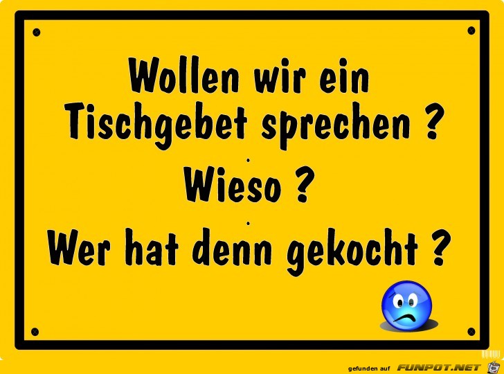 Schild Tischgebet