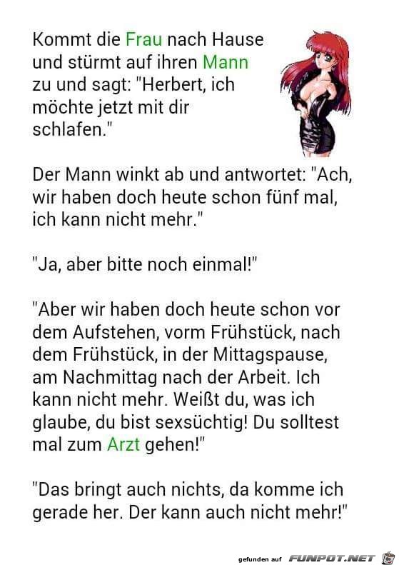 Kommt die Frau nach Hause