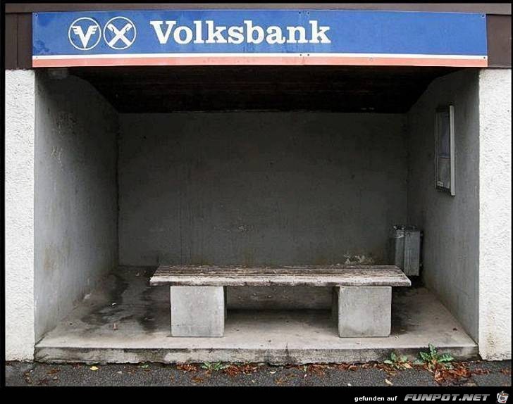 Volksbank zum Sitzen