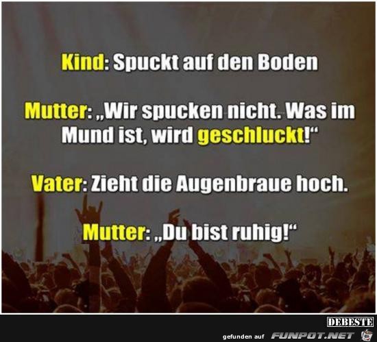 Kind spuckt auf den Boden.....