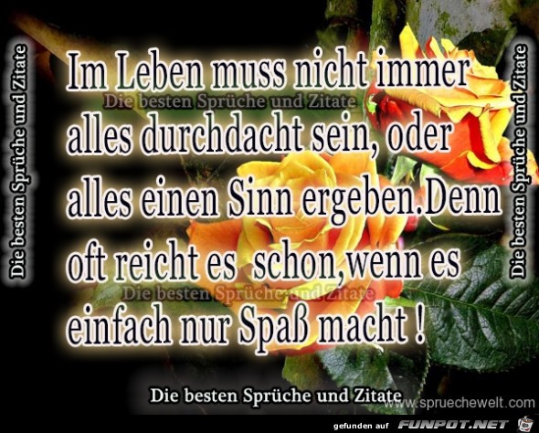 im Leben muss nicht immer....