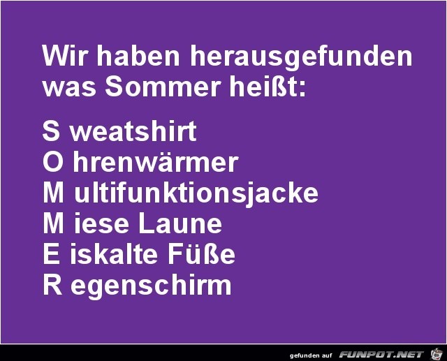 was Sommer heisst....