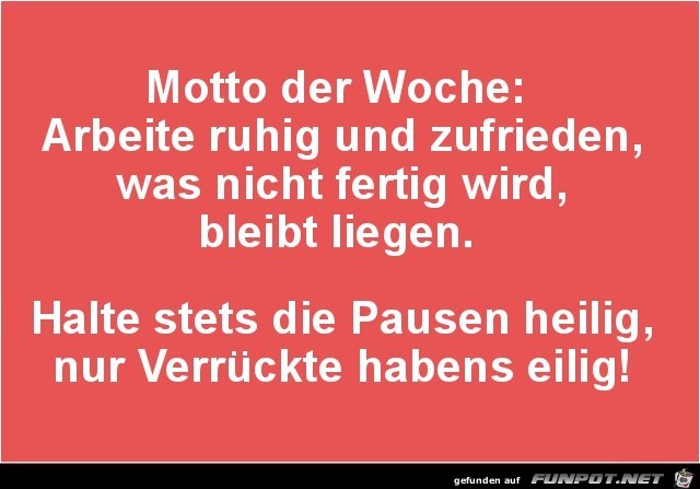 Motto der Woche.....