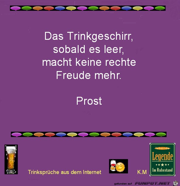 das Trinkgeschirr das Trinkgeschirr