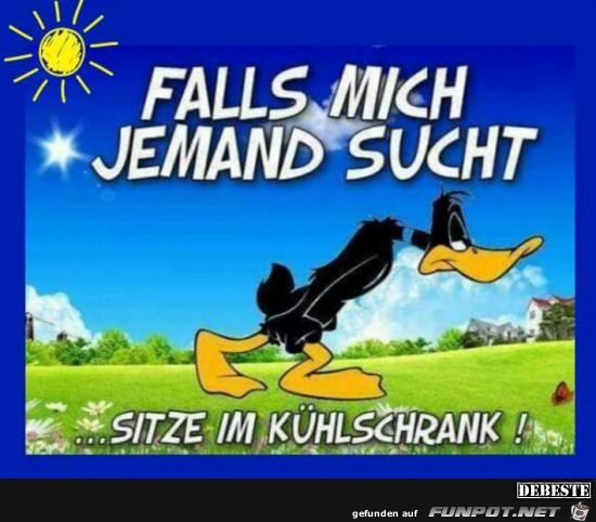 falls mich jemand sucht......