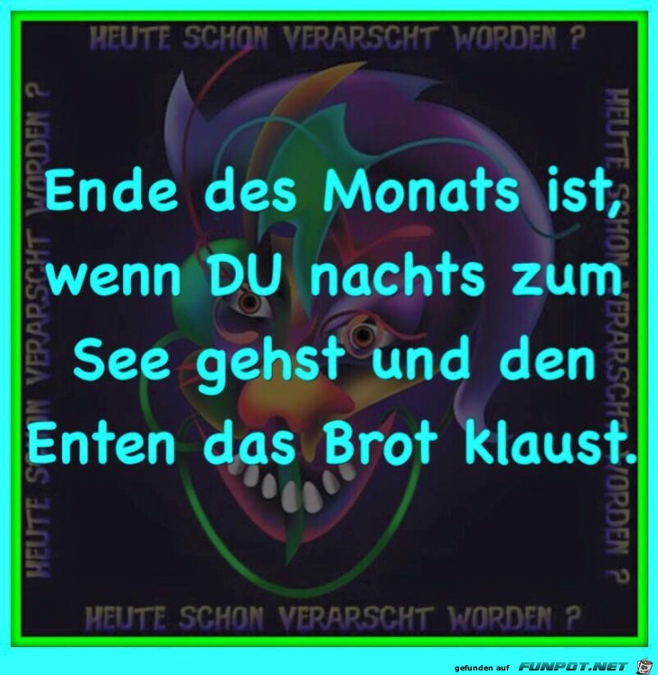 Ende des Monats Ende des Monats