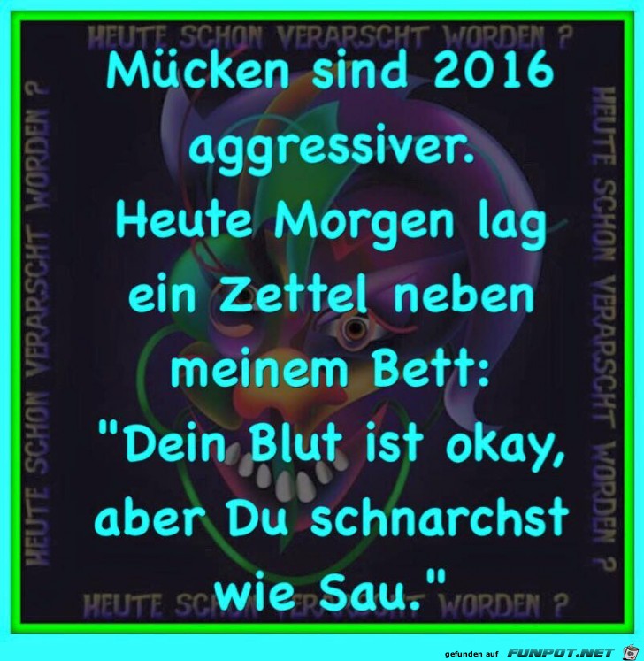 Muecken sind agrressiver geworden 2016 Muecken sind agrressiver geworden 2016
