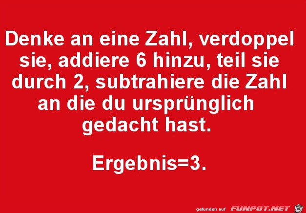 Denke an eine Zahl...