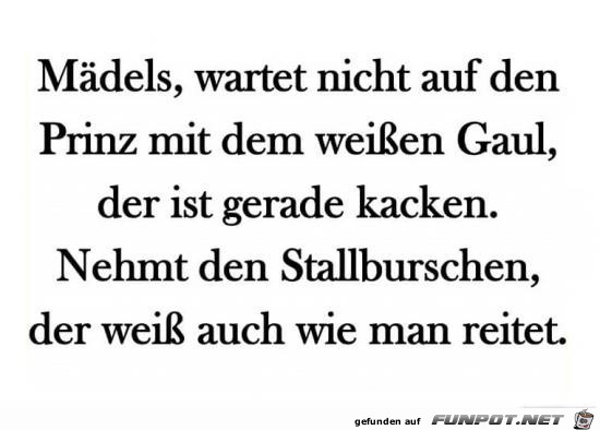 wartet nicht auf den Prinz...... wartet nicht auf den Prinz......