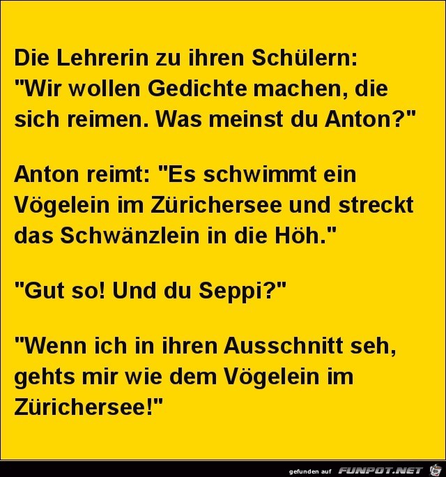 Gedichte die sich reimen.....