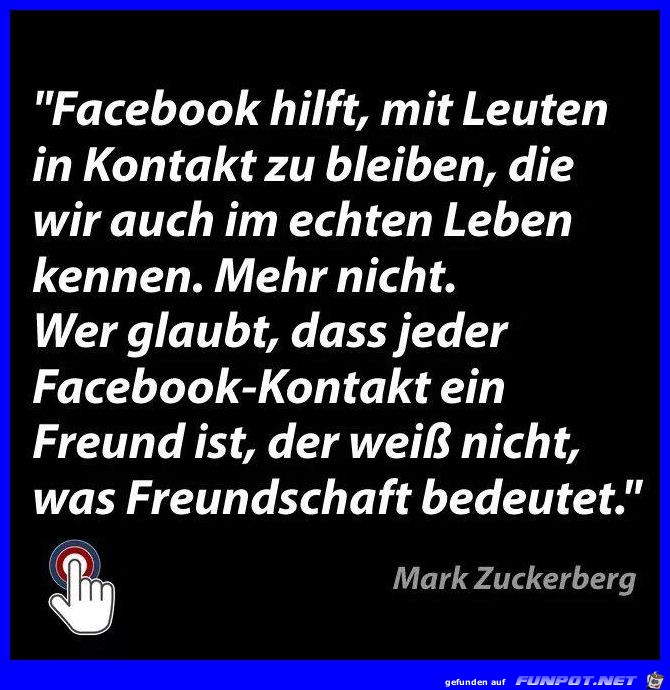 Facebook hilft mit Leuten in Kontakt zubleiben