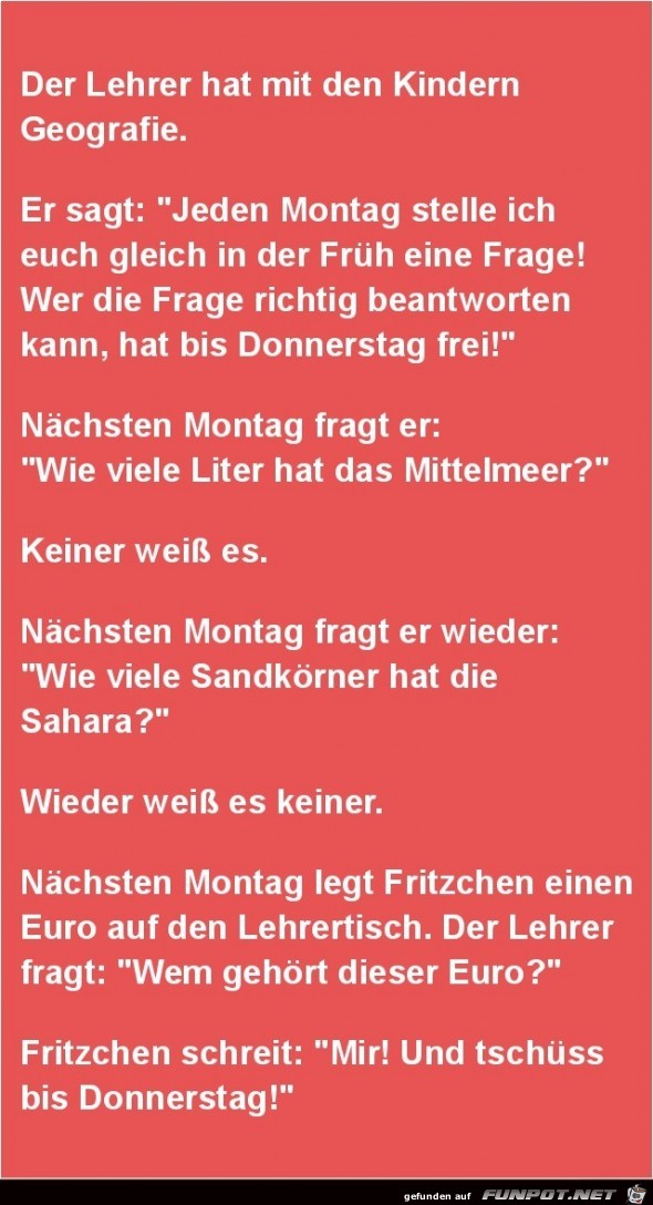 jeden Montag eine Frage......