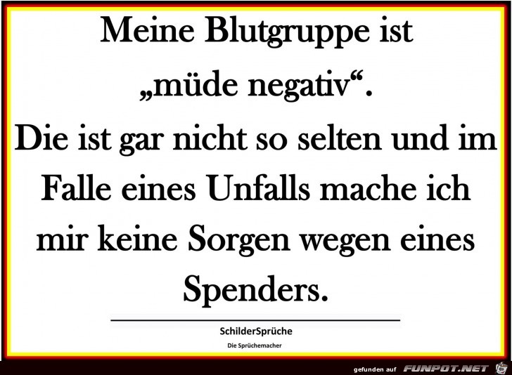 Meine Blutgruppe ist...