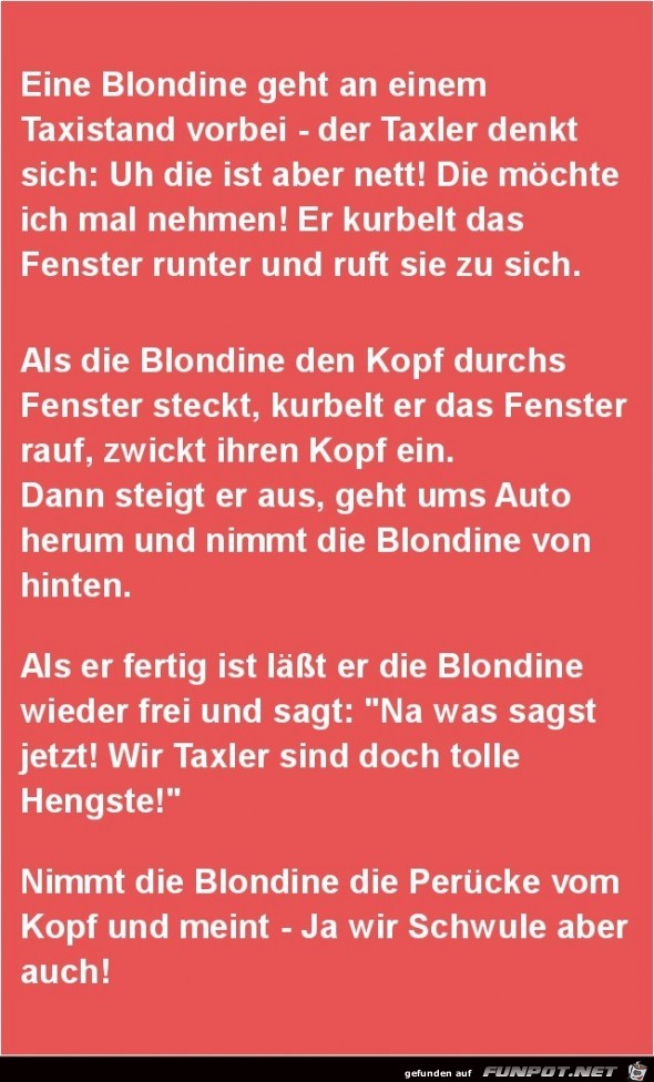 Blondine am Taxistand.......