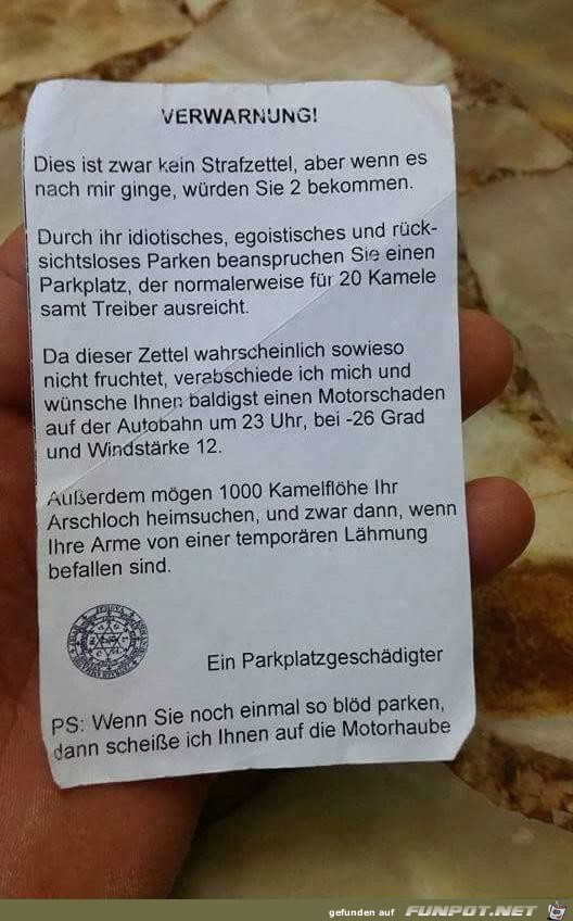 Verwarnung..... Verwarnung.....