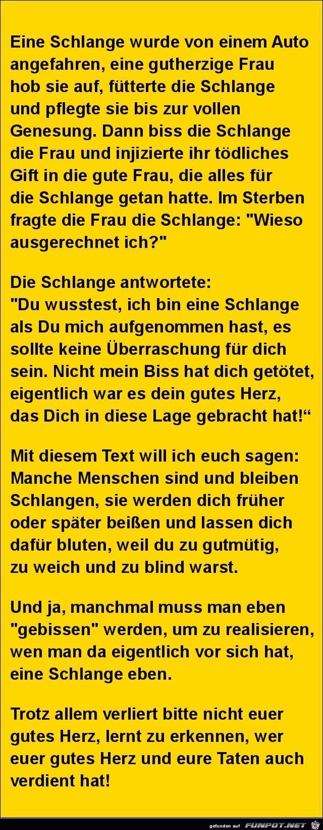 der Biss einer Schlange.......