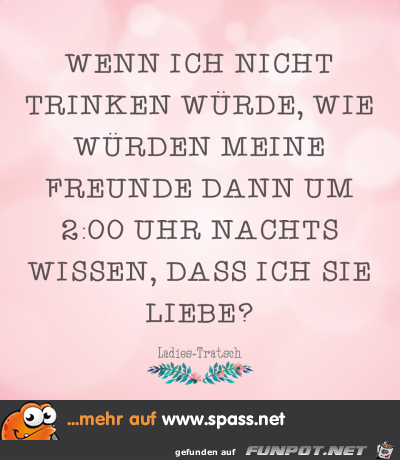 Wenn ich nicht trinken würde... Wenn ich nicht trinken würde...