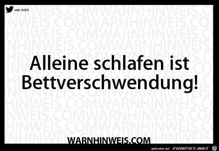 Alleine schlafen ist...