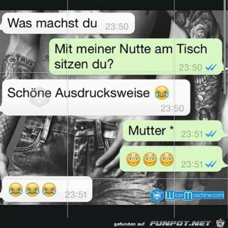 mit der Nutte am Tisch