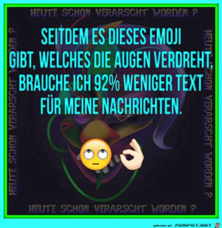 Dieses Emoji braucht weniger Text