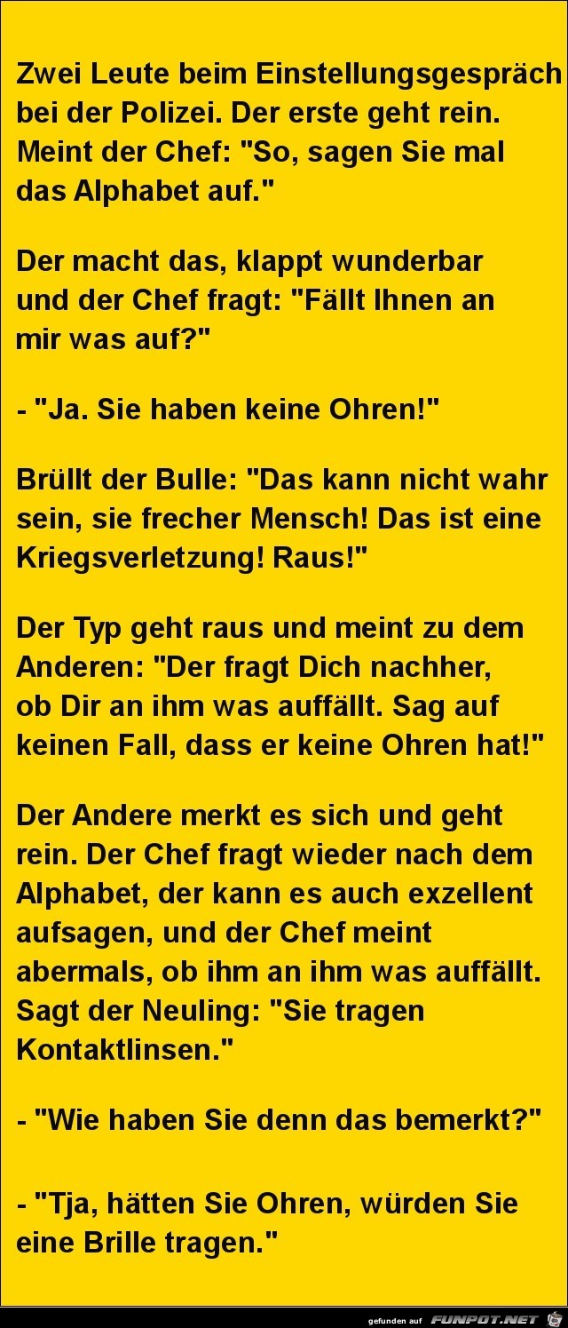 beim Einstellungsgespraech...... beim Einstellungsgespraech......