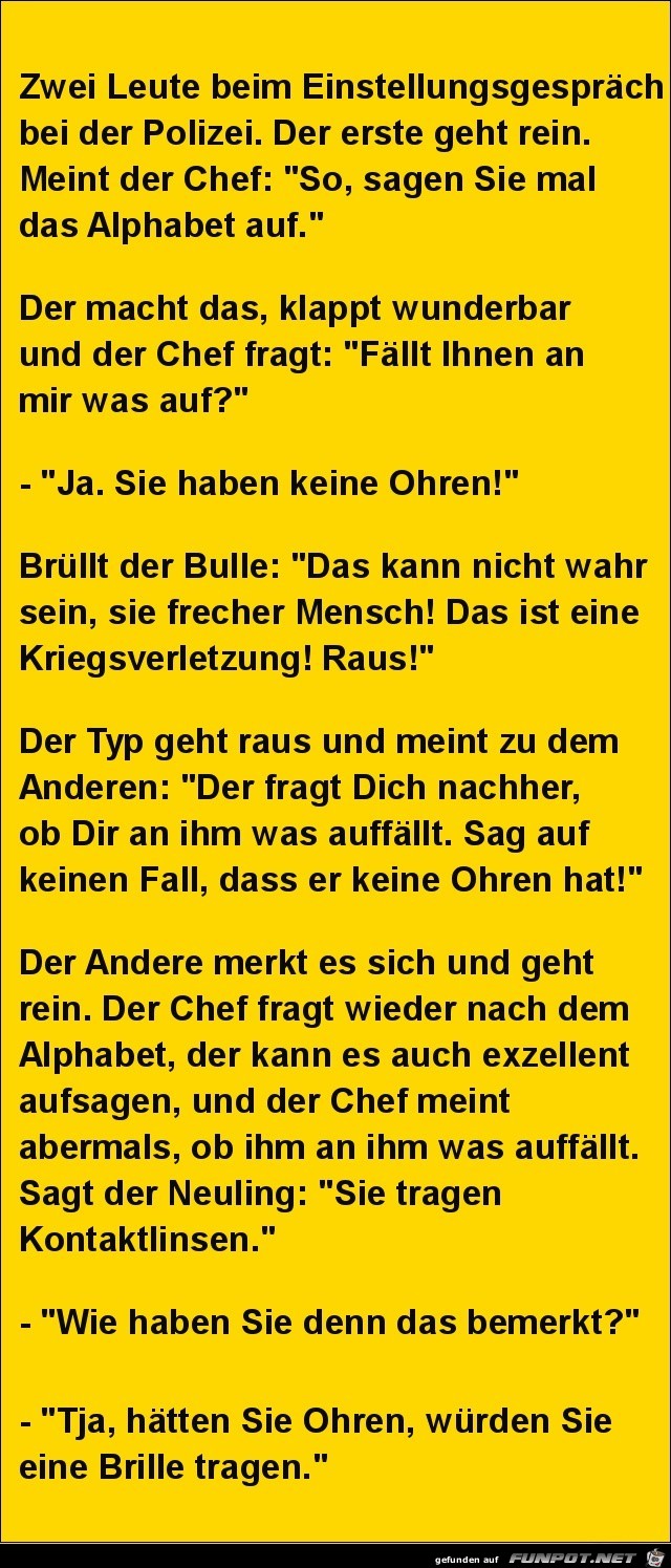 beim Einstellungsgespraech......