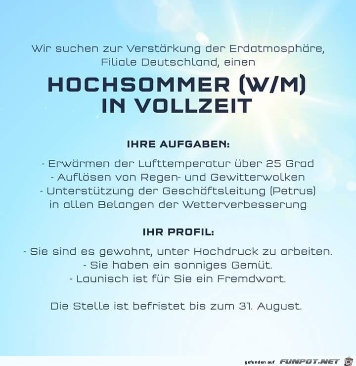 Hochsommer gesucht