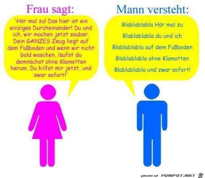 Frau sagt..... Mann versteht.......