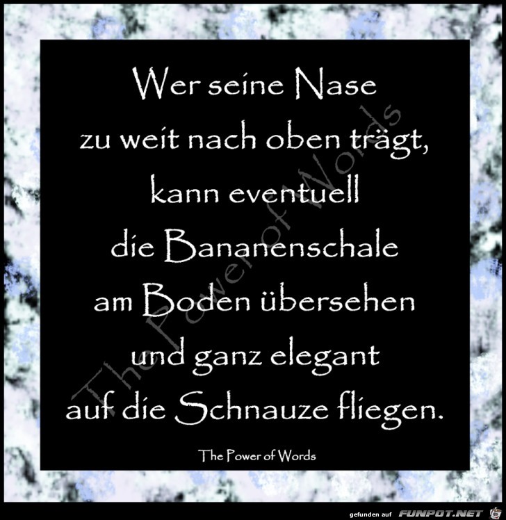 Wer seine Nase Wer seine Nase