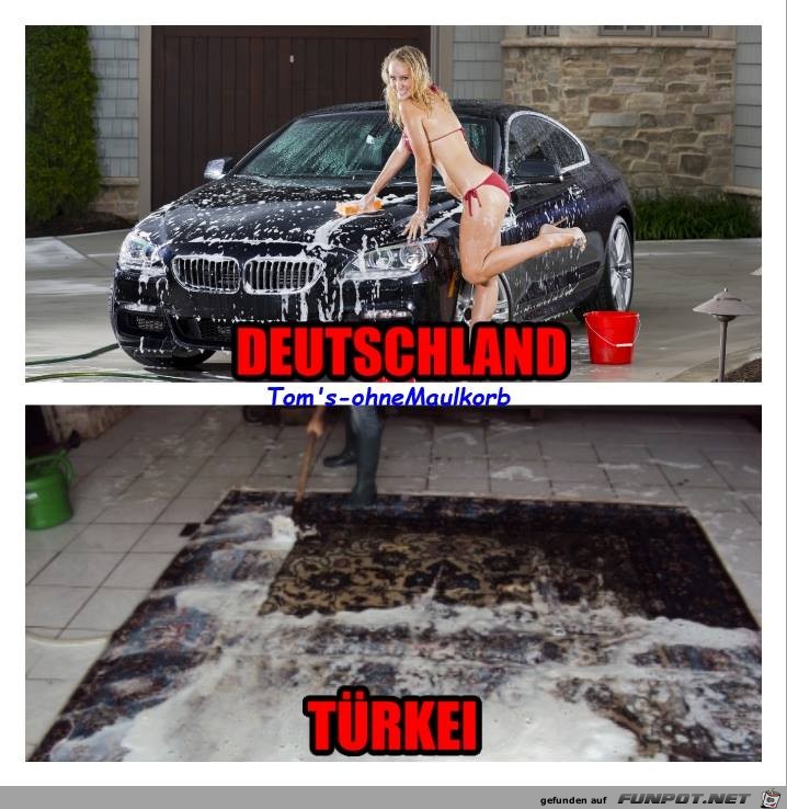 Unterschied Waschtag Deutschland und Tuerkei