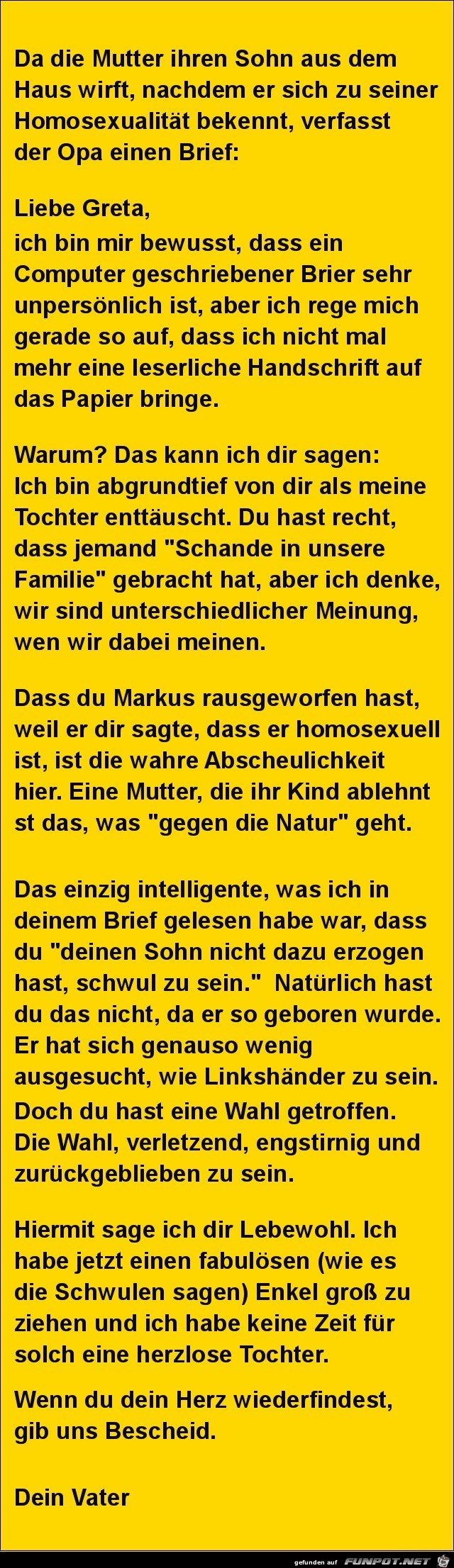 ein Brief vom Vater