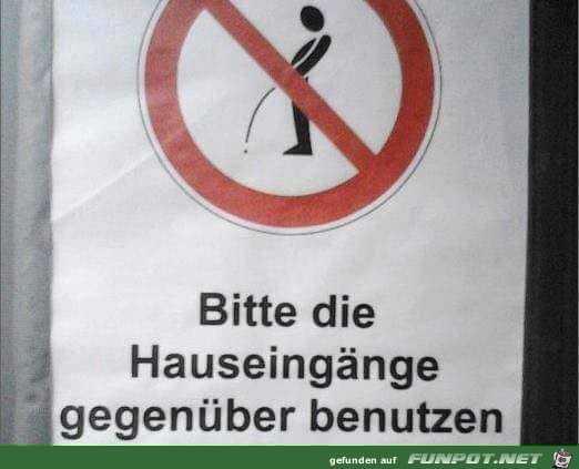 Bitte die Hauseingnge...