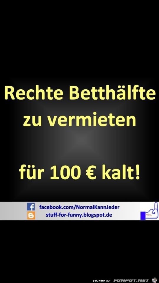 Rechte Betthaelfte zu vermieten... Rechte Betthaelfte zu vermieten...