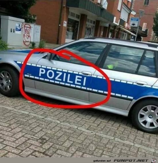 Auto der Polizei falsch beschriftet...