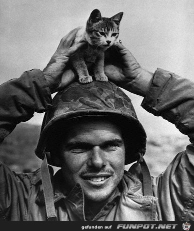 Soldat mit Katze Soldat mit Katze