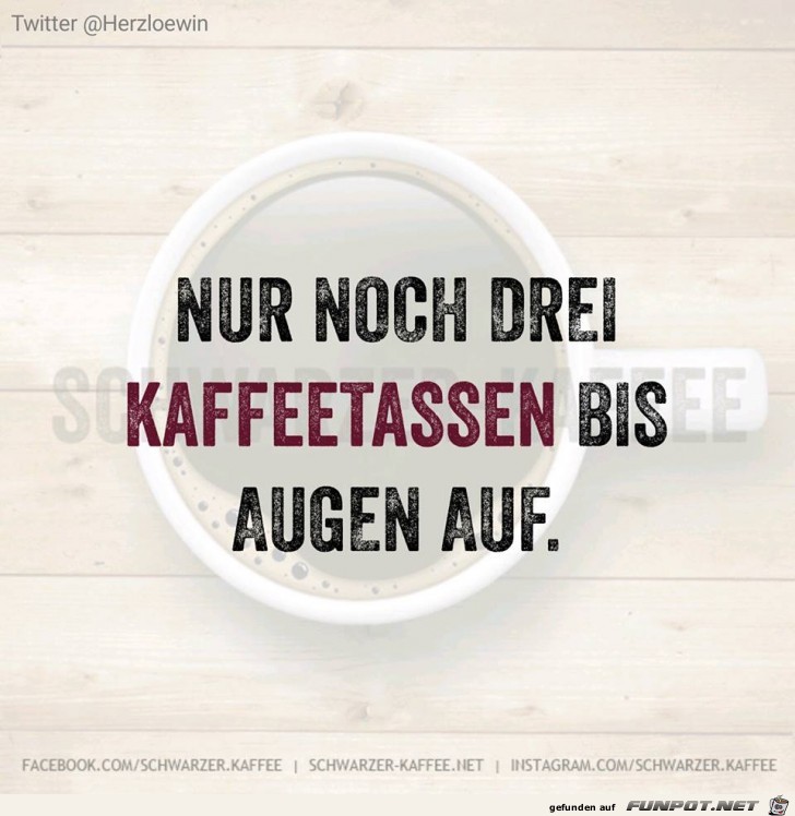 Nur noch 3 Kaffeetassen...