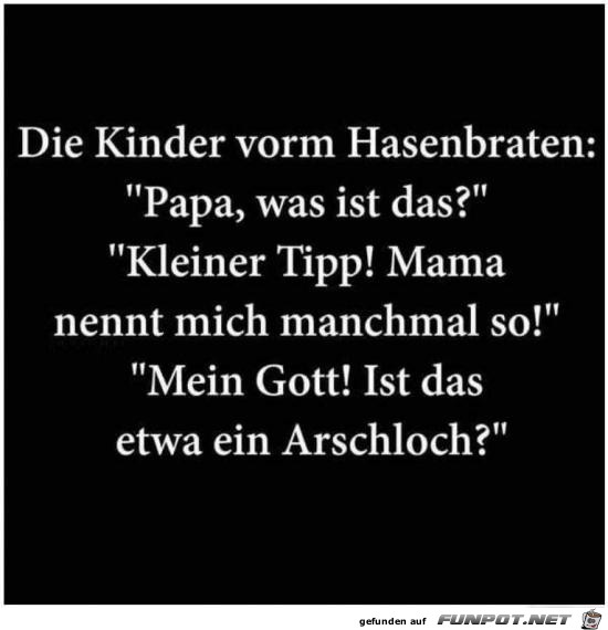 die Kinder vorm Hasenbraten......