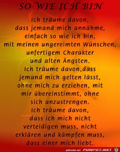 so wie ich bin so wie ich bin