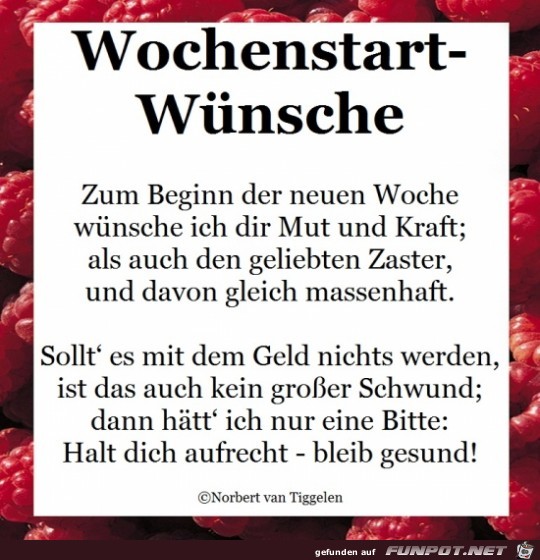 wochenstart wuensche