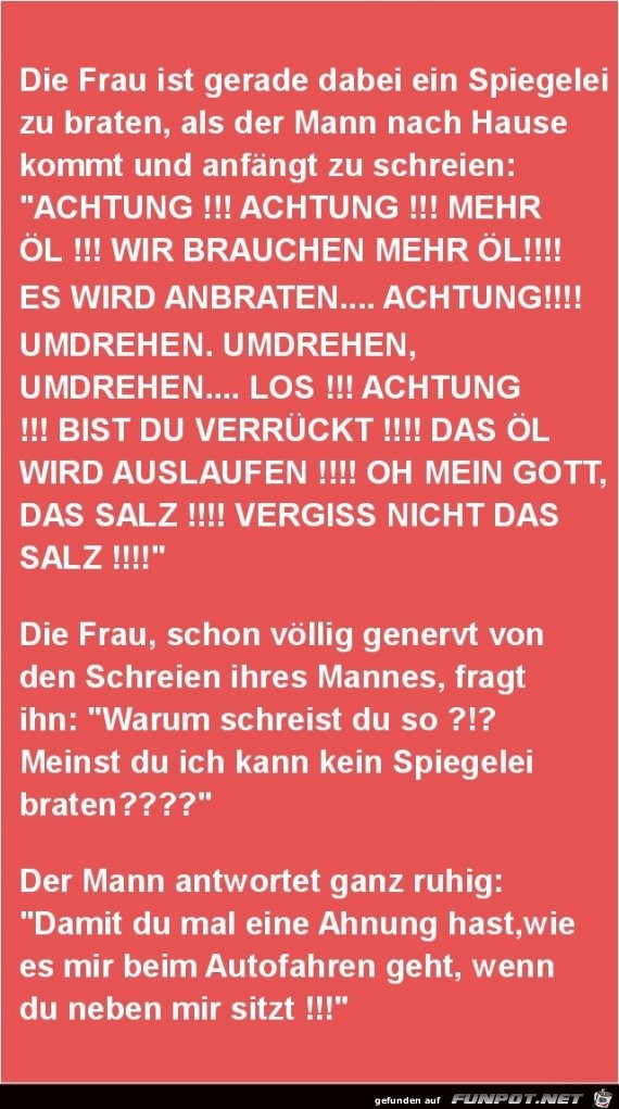 das Geschrei in der Kche.....