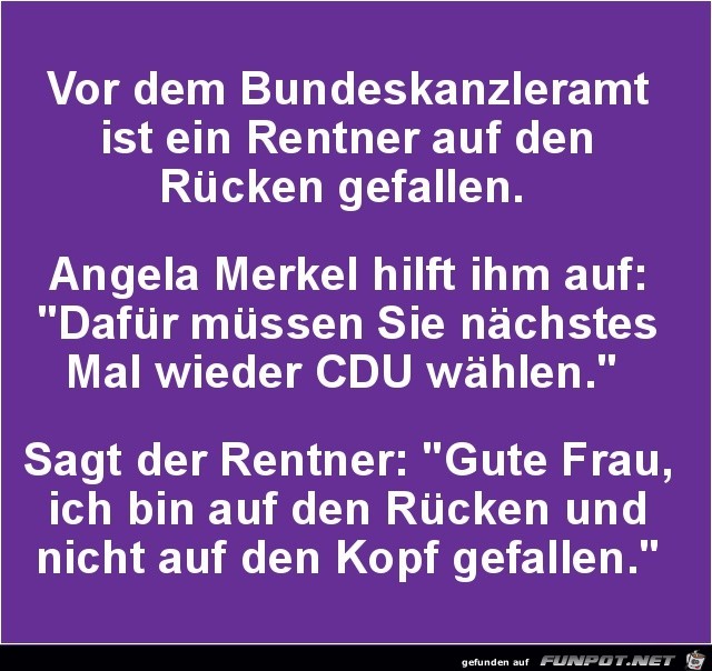 auf den Rcken gefallen......