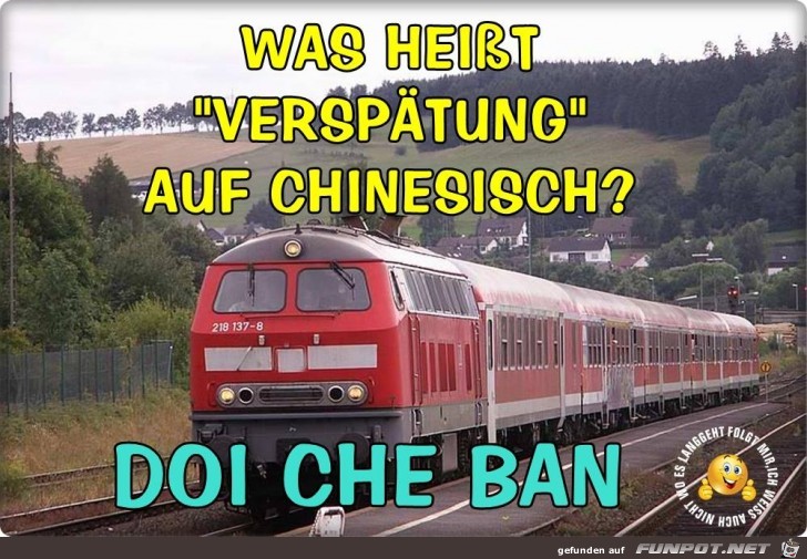 Verspaetung auf chinesisch